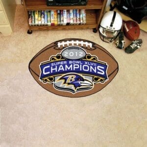Baltimore Ravens 2013 Super Bowl XLVII Champions Football Rug - 20.5in. x 32.5in.