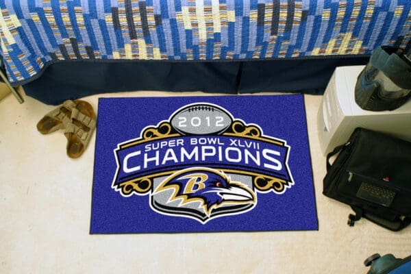 Baltimore Ravens 2013 Super Bowl XLVII Champions Starter Mat Accent Rug - 19in. x 30in.
