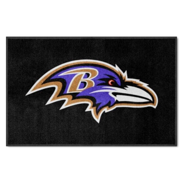 Baltimore Ravens 4X6 High Traffic Mat with Durable Rubber Backing Landscape Orientation 1 scaled