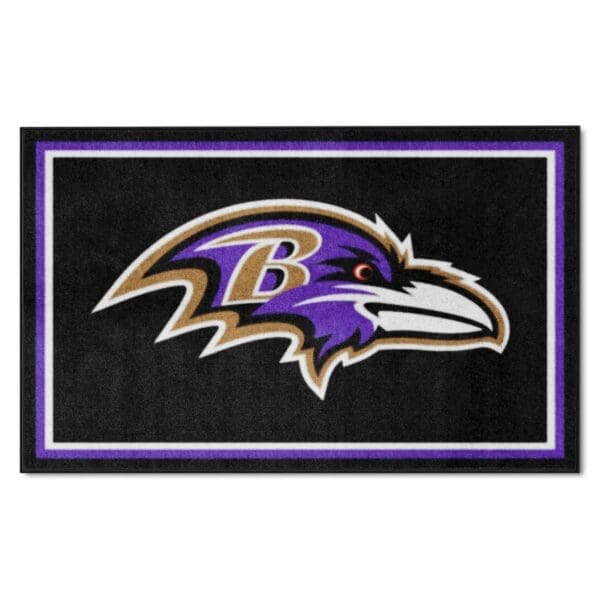Baltimore Ravens 4ft. x 6ft. Plush Area Rug 1 1 scaled