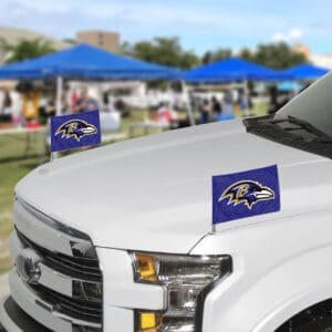 Baltimore Ravens Ambassador Car Flags - 2 Pack Mini Auto Flags