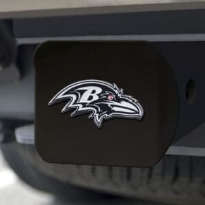 Baltimore Ravens Black Metal Hitch Cover with Metal Chrome 3D Emblem