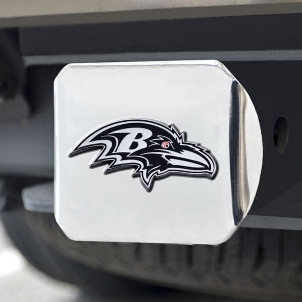 Baltimore Ravens Chrome Metal Hitch Cover with Chrome Metal 3D Emblem