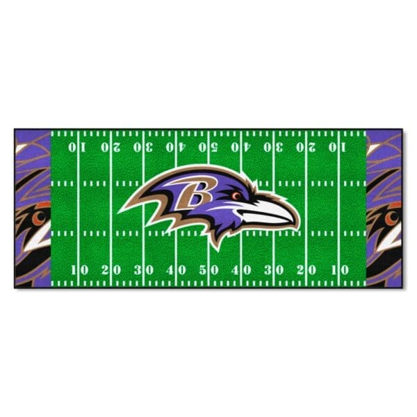 Baltimore Ravens Football Field Runner Mat 30in. x 72in. XFIT Design 1 scaled