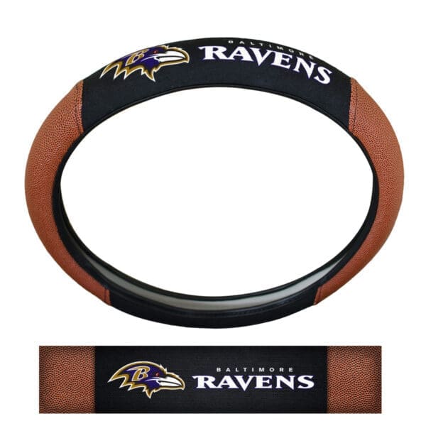 Baltimore Ravens Football Grip Steering Wheel Cover 15 Diameter 1