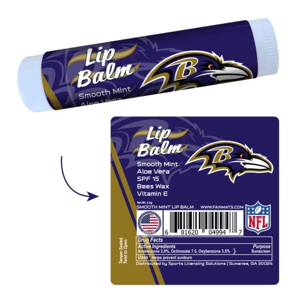 Baltimore Ravens Smooth Mint SPF 15 Lip Balm 1 scaled
