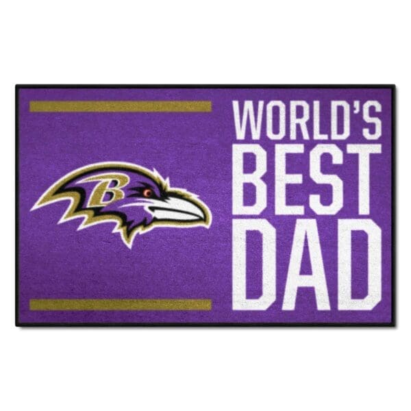 Baltimore Ravens Starter Mat Accent Rug 19in. x 30in. Worlds Best Dad Starter Mat 1 scaled