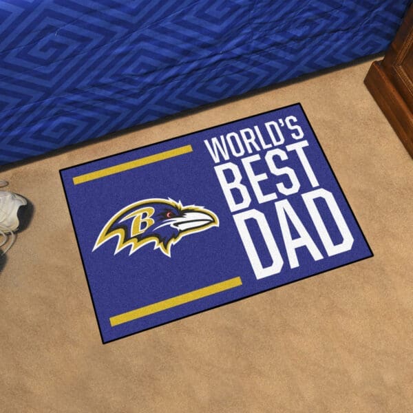 Baltimore Ravens Starter Mat Accent Rug - 19in. x 30in. World's Best Dad Starter Mat