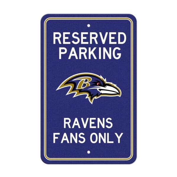 Baltimore Ravens Team Color Reserved Parking Sign Decor 18in. X 11.5in. Lightweight 1 scaled