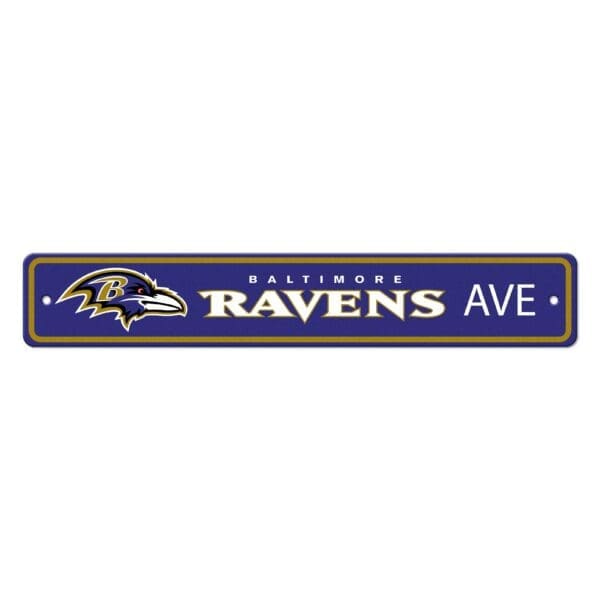 Baltimore Ravens Team Color Street Sign Decor 4in. X 24in. Lightweight 1 scaled