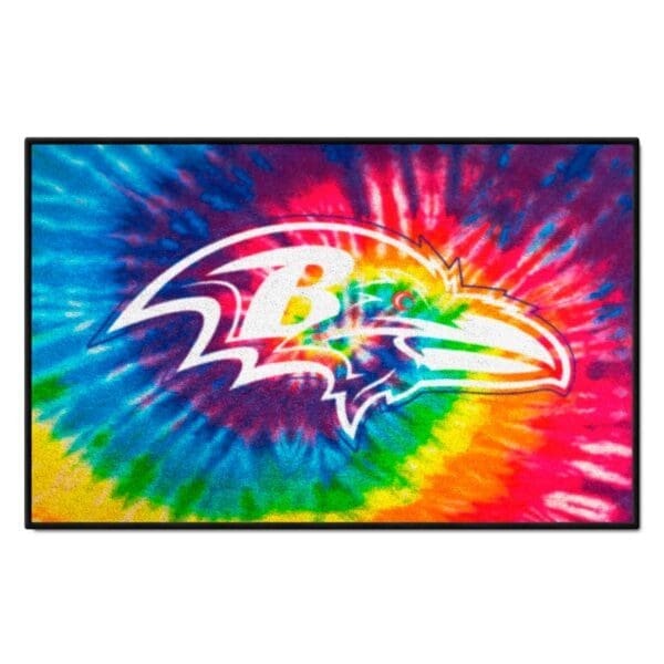 Baltimore Ravens Tie Dye Starter Mat Accent Rug 19in. x 30in 1 scaled
