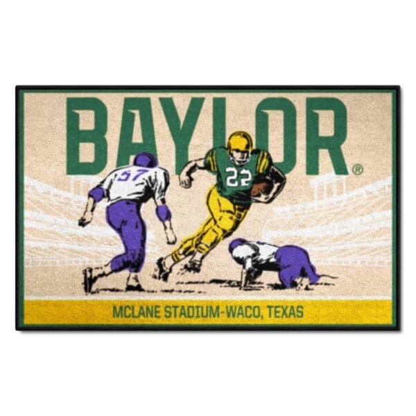 Baylor Bears Starter Mat Accent Rug 19in. x 30in. Ticket Stub Starter Mat 1 scaled