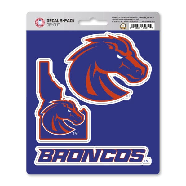 Boise State Broncos 3 Piece Decal Sticker Set 1