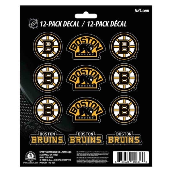 Boston Bruins 12 Count Mini Decal Sticker Pack 30772 1