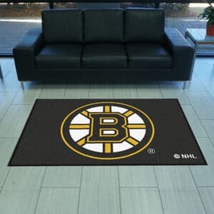 Boston Bruins 4X6 High-Traffic Mat with Durable Rubber Backing - Landscape Orientation-12835
