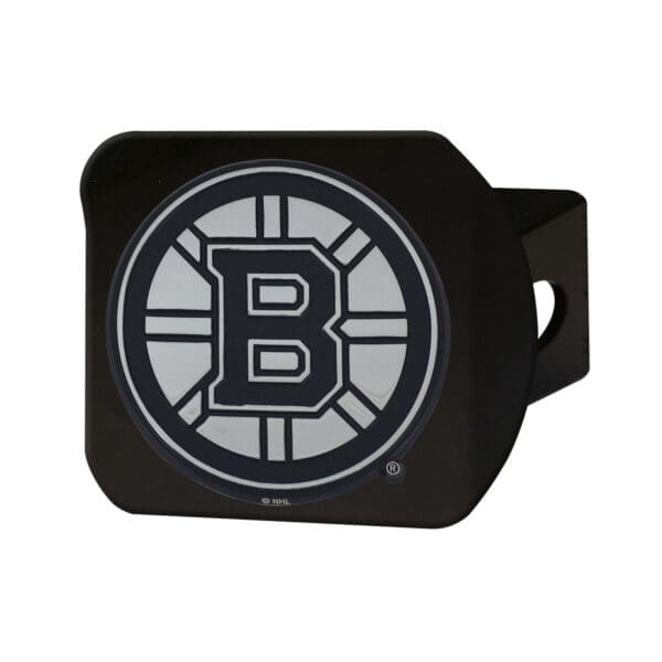 Boston Bruins Black Metal Hitch Cover with Metal Chrome 3D Emblem 20991 1