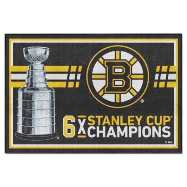 Boston Bruins Dynasty 5ft. x 8 ft. Plush Area Rug 38086 1 scaled
