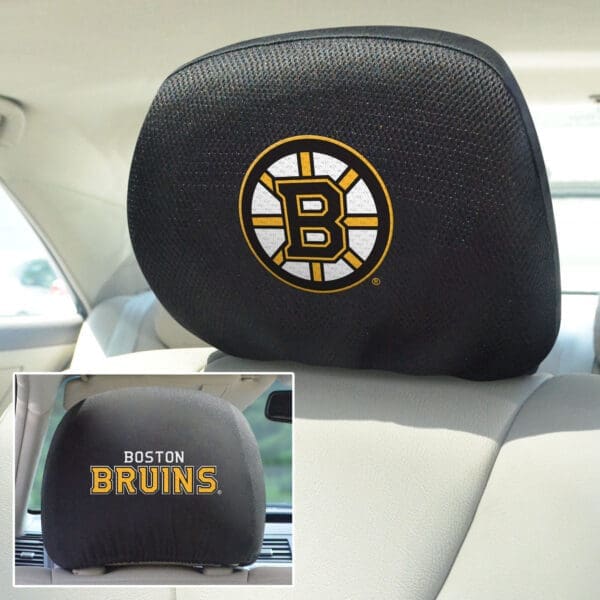 Boston Bruins Embroidered Head Rest Cover Set - 2 Pieces-14778