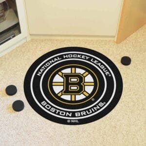 Boston Bruins Hockey Puck Rug - 27in. Diameter-10495