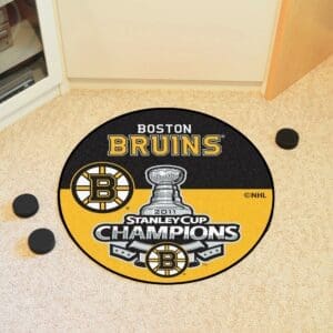 Boston Bruins Hockey Puck Rug - 27in. Diameter