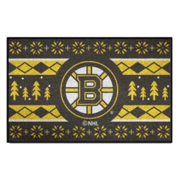 Boston Bruins Holiday Sweater Starter Mat Accent Rug 19in. x 30in. 26846 1 scaled