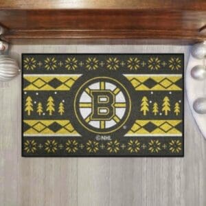 Boston Bruins Holiday Sweater Starter Mat Accent Rug - 19in. x 30in.-26846