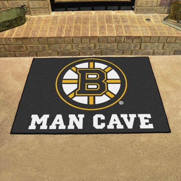 Boston Bruins Man Cave All-Star Rug - 34 in. x 42.5 in.-14393
