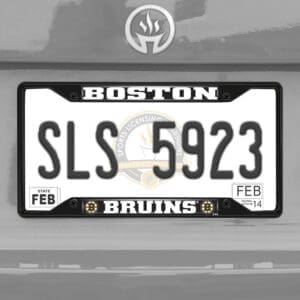 Boston Bruins Metal License Plate Frame Black Finish-31378