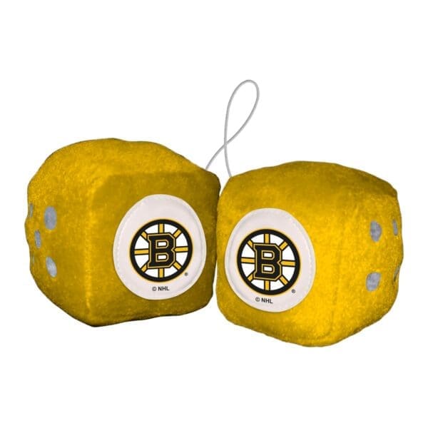 Boston Bruins Team Color Fuzzy Dice Decor 3 Set 32002 1 scaled