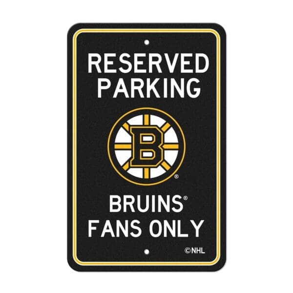 Boston Bruins Team Color Reserved Parking Sign Decor 18in. X 11.5in. Lightweight 32183 1 scaled