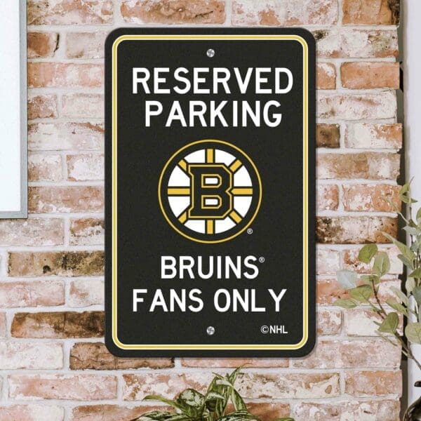 Boston Bruins Team Color Reserved Parking Sign Décor 18in. X 11.5in. Lightweight-32183