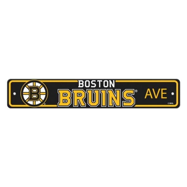 Boston Bruins Team Color Street Sign Decor 4in. X 24in. Lightweight 32234 1 scaled