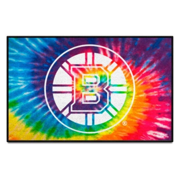Boston Bruins Tie Dye Starter Mat Accent Rug 19in. x 30in. 34464 1 scaled