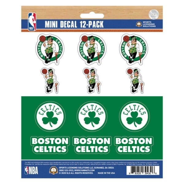 Boston Celtics 12 Count Mini Decal Sticker Pack 63194 1