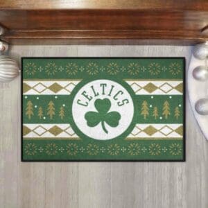 Boston Celtics Holiday Sweater Starter Mat Accent Rug - 19in. x 30in.-26816