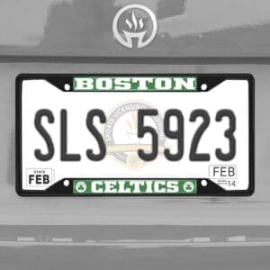Boston Celtics Metal License Plate Frame Black Finish-31326