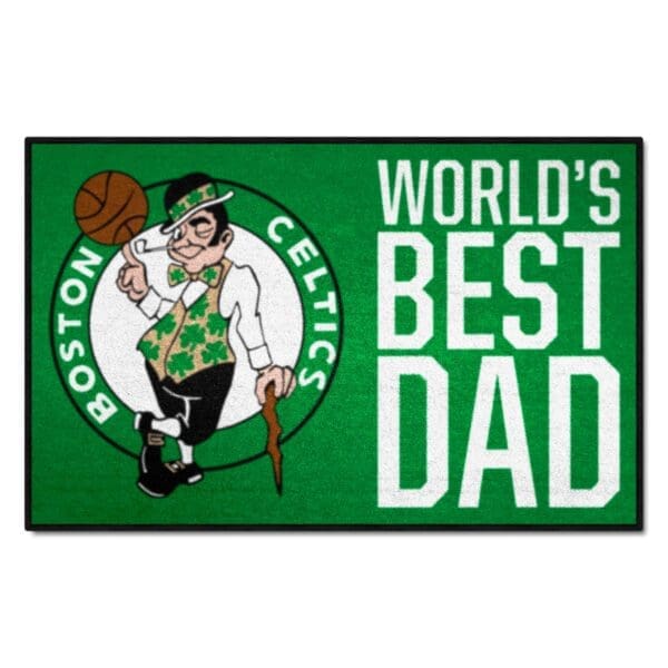 Boston Celtics Starter Mat Accent Rug 19in. x 30in. Worlds Best Dad Starter Mat 31178 1 scaled