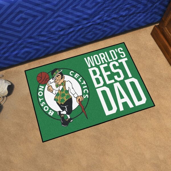 Boston Celtics Starter Mat Accent Rug - 19in. x 30in. World's Best Dad Starter Mat-31178