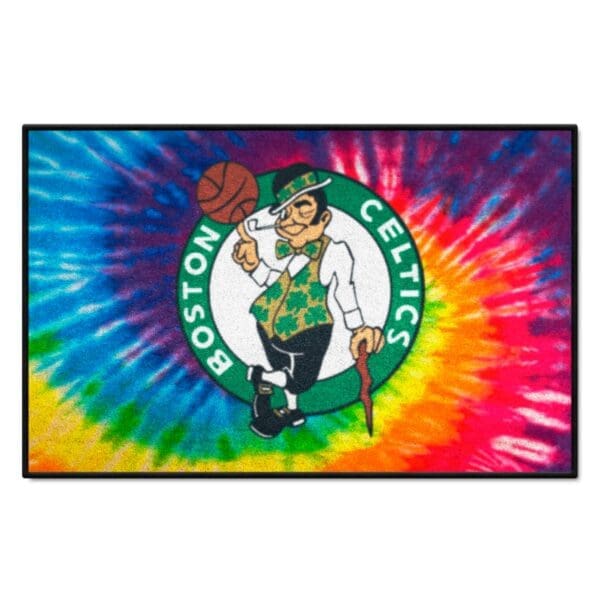 Boston Celtics Tie Dye Starter Mat Accent Rug 19in. x 30in. 34369 1 scaled