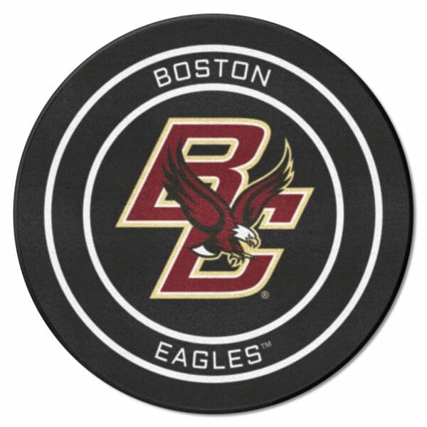 Boston College Eagles Hockey Puck Rug 27in. Diameter 1 scaled