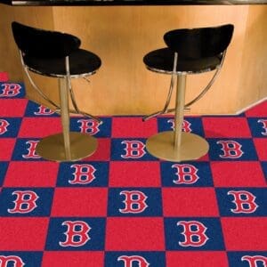 Boston Red Sox B Logo Team Carpet Tiles - 45 Sq Ft.