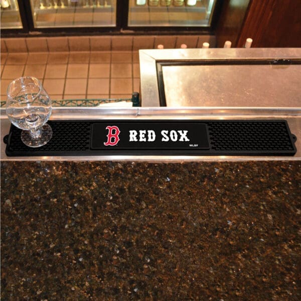 Boston Red Sox Bar Drink Mat - 3.25in. x 24in.