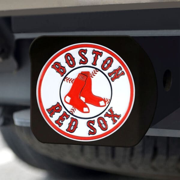 Boston Red Sox Black Metal Hitch Cover - 3D Color Emblem