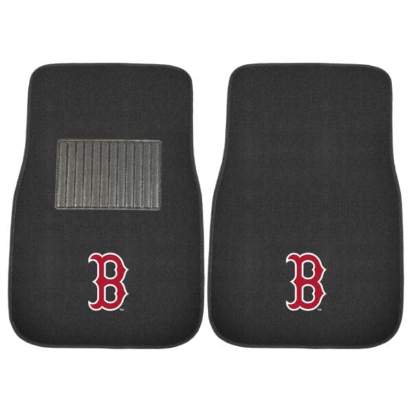 Boston Red Sox Embroidered Car Mat Set 2 Pieces 1