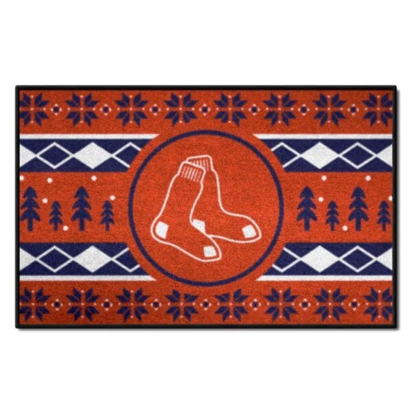 Boston Red Sox Holiday Sweater Starter Mat Accent Rug 19in. x 30in 1 1 scaled