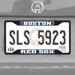 Boston Red Sox Metal License Plate Frame Black Finish