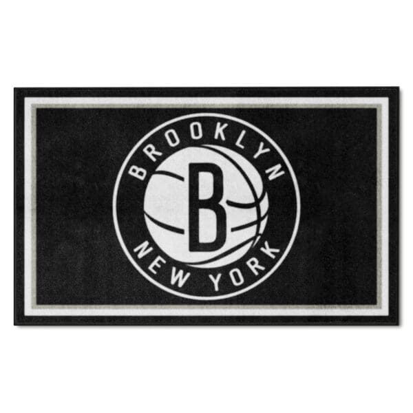 Brooklyn Nets 4ft. x 6ft. Plush Area Rug 20420 1 scaled