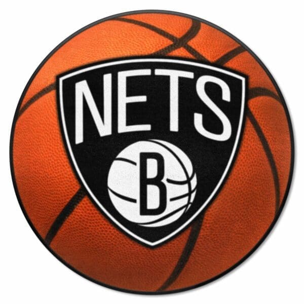 Brooklyn Nets Basketball Rug 27in. Diameter 10204 1 scaled