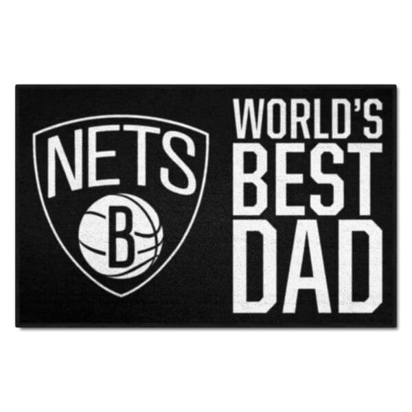 Brooklyn Nets Starter Mat Accent Rug 19in. x 30in. Worlds Best Dad Starter Mat 31179 1 scaled