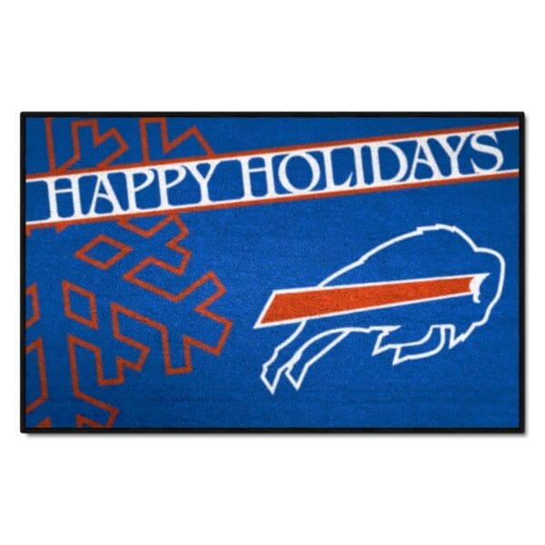 Buffalo Bills Starter Mat Accent Rug 19in. x 30in. Happy Holidays Starter Mat 1 scaled
